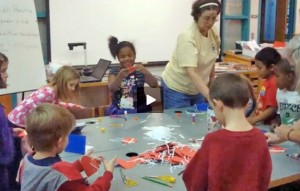 Ms. Cindy volunteering in media center 